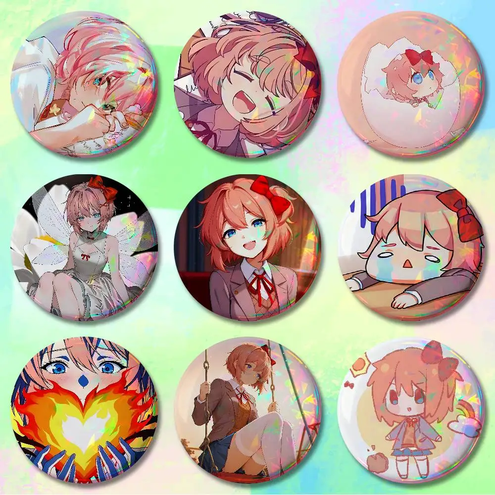 

Cute S-Sayoris DDLC Badges 25 32 44 58 75 mm Round Cosplay Pin Bag Decor Fans Collect Friends Gifts Brooch Souvenir