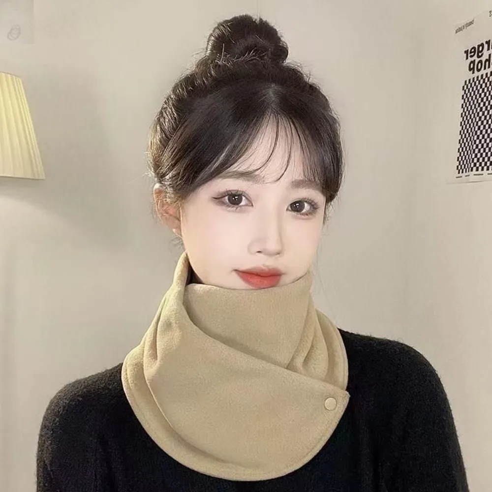 Soft and Skin Friendly Double Layer Fleece Neck Scarf Breathable Windproof Thickened Warmth Autumn Neck Sleeve Warm