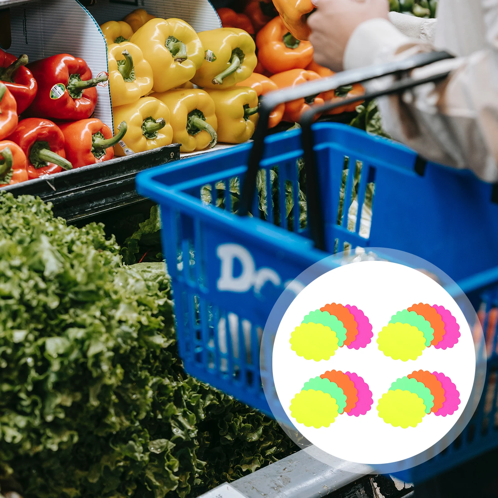 

40pcs Fluorescent Explosion Shaped Price Tags Bright Creative Paper Labels For Retail Store Supermarket Sale Promotion Goods
