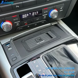 Car Wireless Charger For Audi A6 S6 RS6 A7 S7 RS7 C7 2011-2018 Fast Charing Plate Mobile Phone Holder Accessories Interior