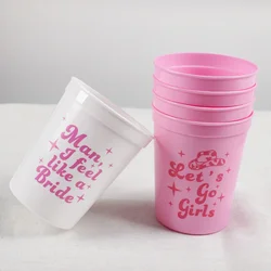 5Pcs Western Cowgirl Let’s Go Girls Reusable Cups for Bachelorette Party Birthday Bridal Shower Team Wedding Party Decoration