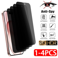 1-4PCS Privacy Glass for iPhone 14 Pro Max 7 8 Plus Anti-spy Screen Protector for iPhone 15 13 12 11 Pro Max Mini XR XS SE Glass