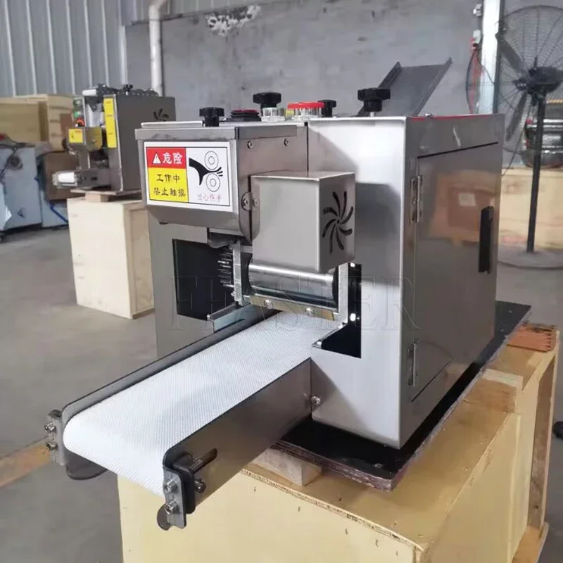 Máquina automática para hacer envoltorios de Wonton con rollo de primavera, máquina para hacer piel de bola de masa de Empanada congelada Gyoza