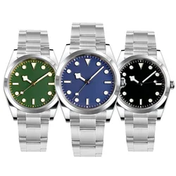 Tandorio Dive 36mm 39mm NH35 PT5000 Green Dial Watch Men Sapphire Glass 20ATM Waterproof Snowflake Hand Stainless Steel Bracelet