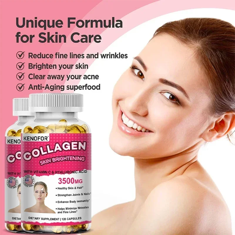 Super Collagen with Vitamin C and Hyaluronic Acid, Skin, Hair, Joints and Nails Supplement with Antioxidants, Anti-Aging