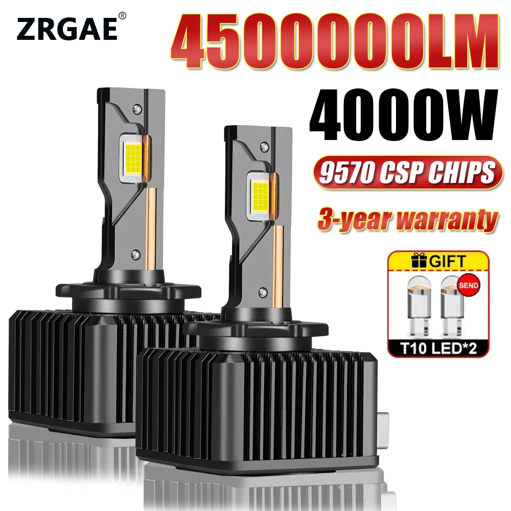 

2pcs D1S D3S LED Car Headlight Bulb D2S D4S D8S D2R D4R CANBUS Led Light High Power 4000W 1:1 Plug&Play Turbo Lamp 6500K White