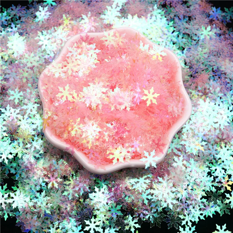 Transparent Pink Sequins Paillettes Mix Snowflake Heart Flower Round Shape Sequin for Nails Art Manicure Wedding 20g