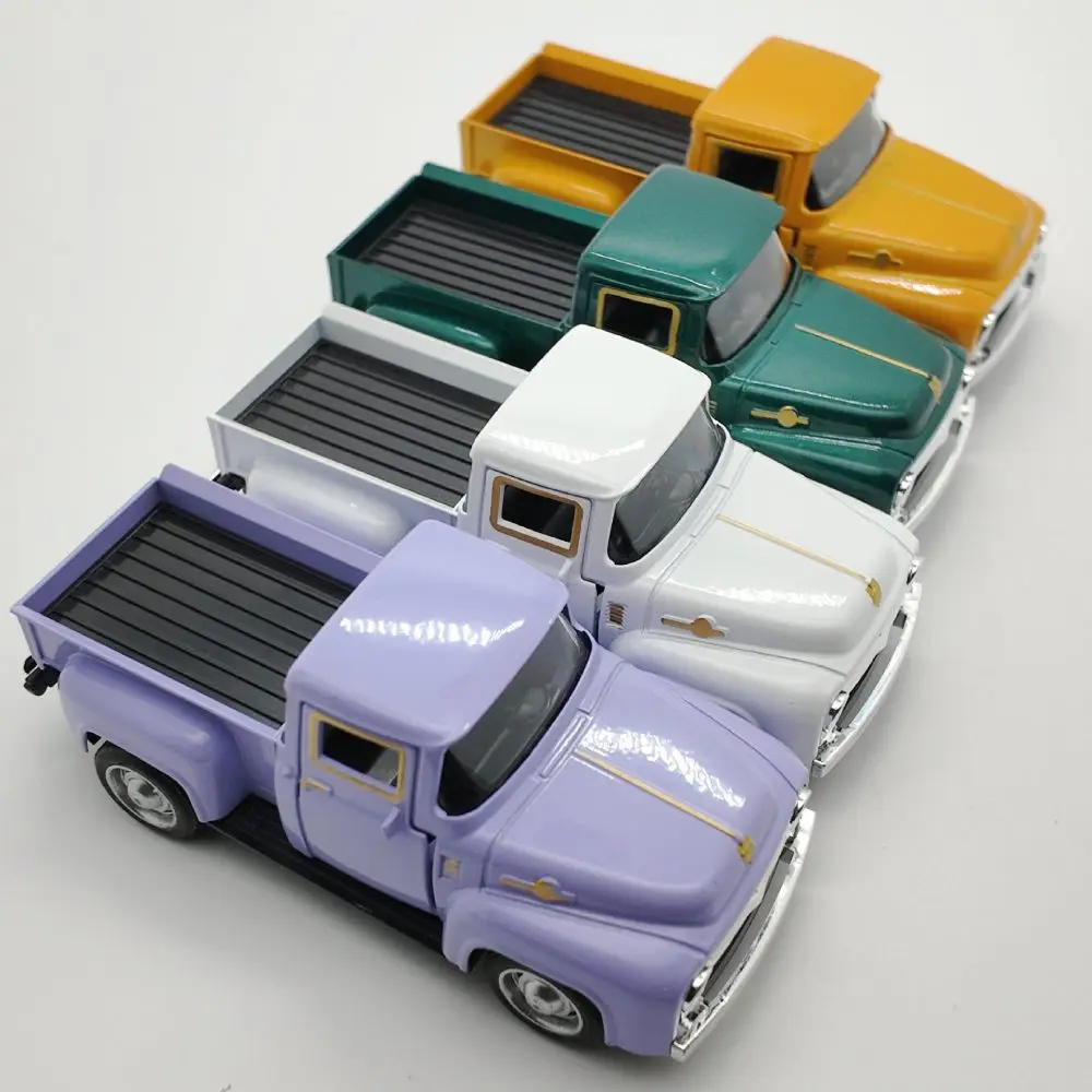 جديد اللون الكلاسيكية شاحنة صغيرة نموذج سيارة 1/32 سبيكة خمر التراجع دييكاست نموذج سيارة عيد الميلاد الأولاد لعبة هدية جمع ديكور