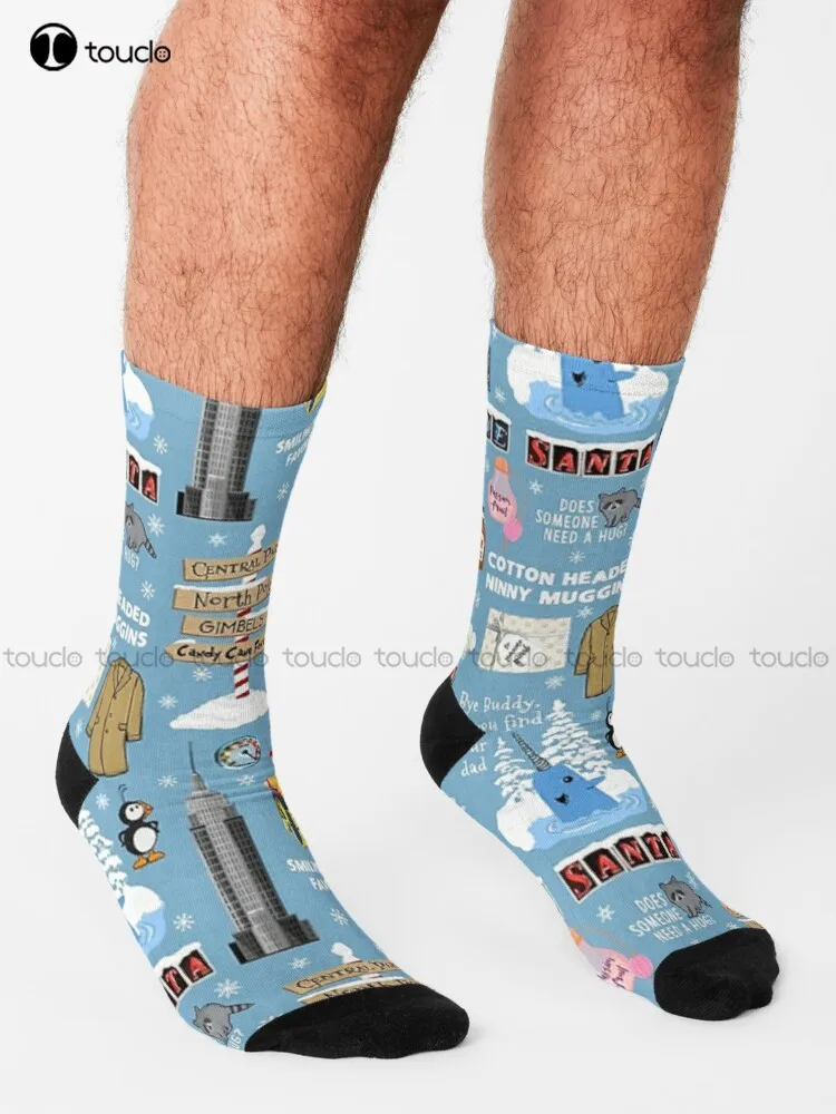 Buddy The Elf Collage Socks Running Socks Womens Personalized Custom 360° Digital Print Gift Harajuku Street Skateboard Socks