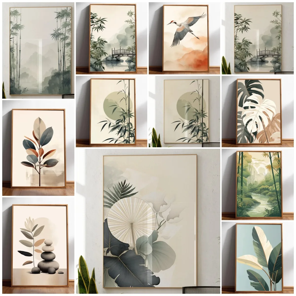 Japandi Wall Art Minimal Botan - đánh giá và giá Japanese Zen Lifestyle