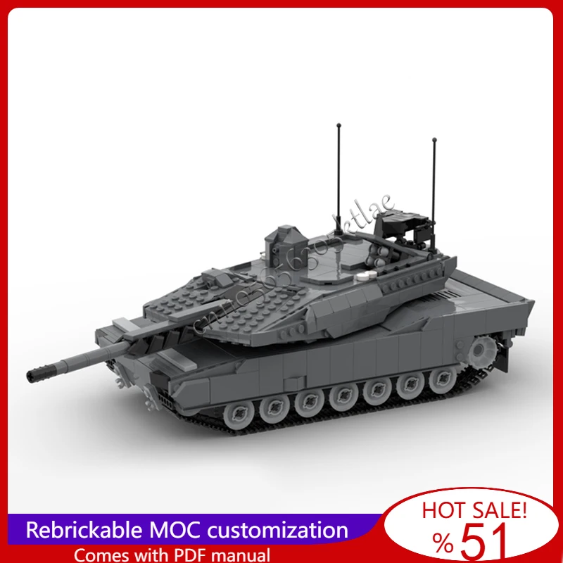 1199 peças moc kemp panzer kf51 luz moderna tanque modelo montado educacional criativo para crianças brinquedos surpresa presentes de natal