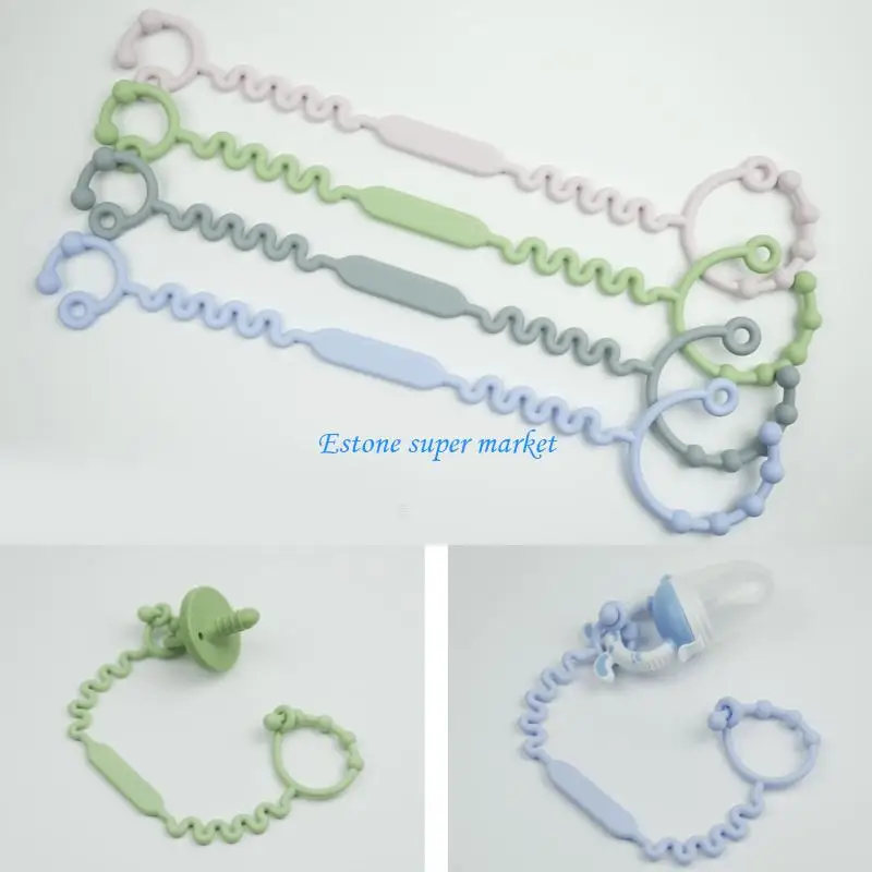 090B 4pcs Silicone Baby Toy Straps Toy Safe Straps Adjustable Holder for Prams