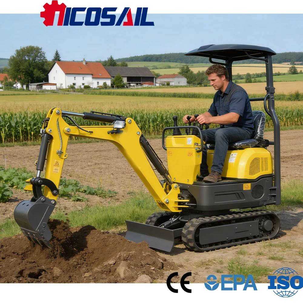 0.6 Ton Mini Digger CE Approved Euro 5 Ultra Compact Narrow Space Operation for Garden Farm