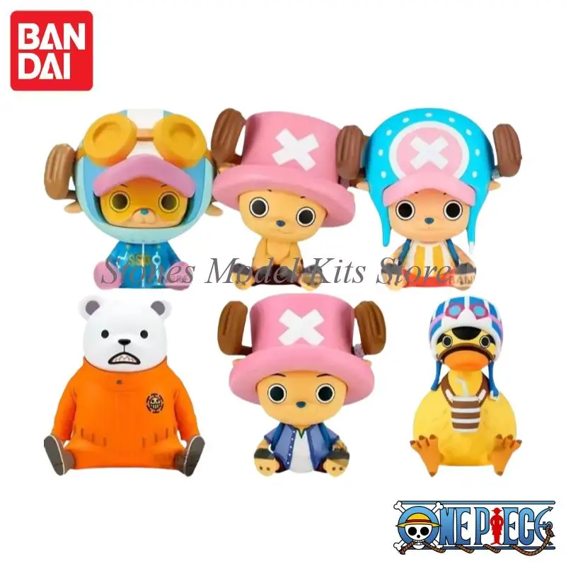 In Stock 100% Original Bandai One Piece Sofvimates Anime Figure Tony Tony Chopper Bepo Karoo Anime Doll Model Toy Gift