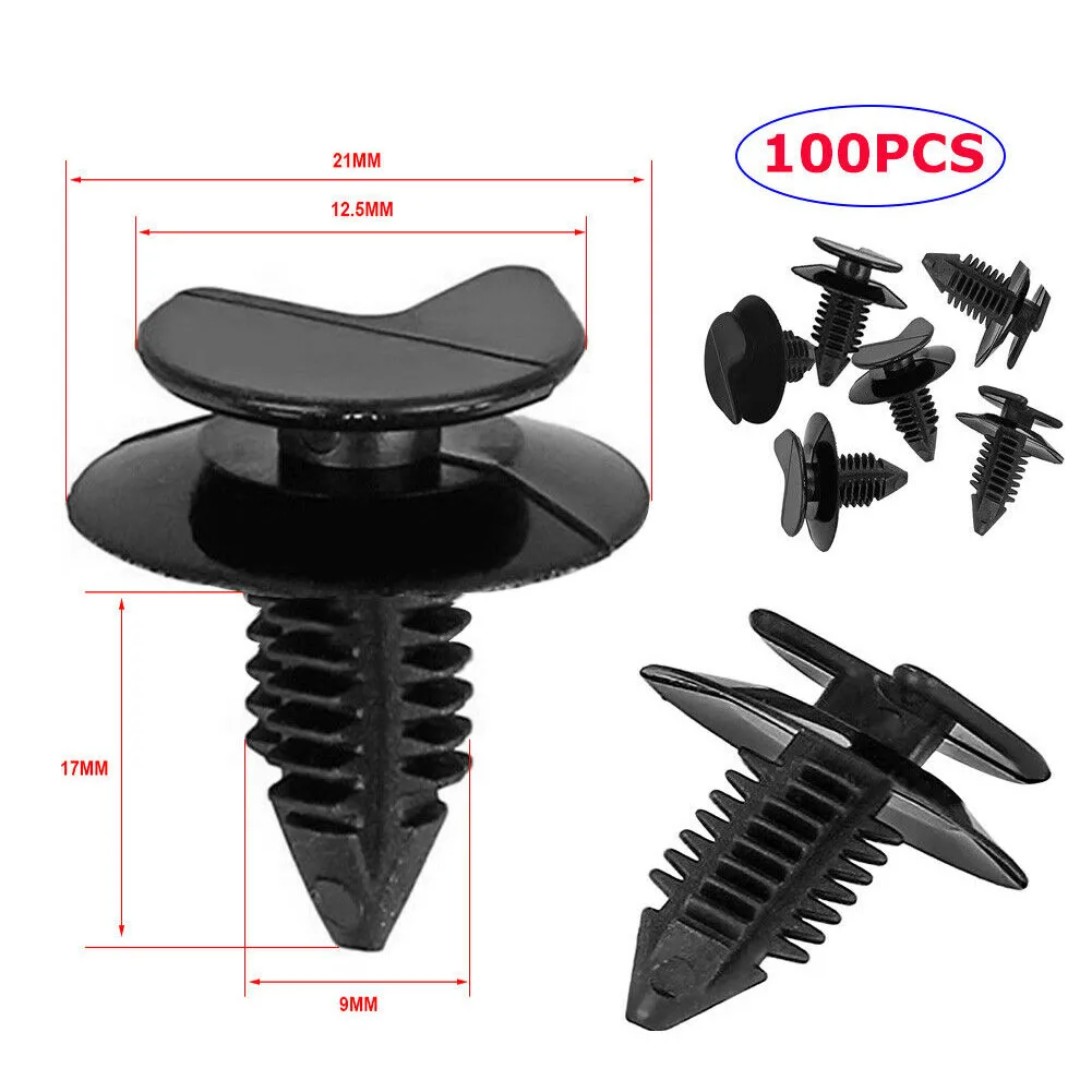 100Pcs Car Door Clips Plastic Hidden Trim Panel Fixing Clips Fit 21mm Hole Auto Fastener Clamps For Transporter T4 T5