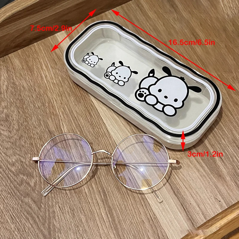 Sanrio Pink Pochacco Glasses Storage Box Anime Kawaii Cute Cartoon Girly Sunglasses Protective Case Gifts For Girls