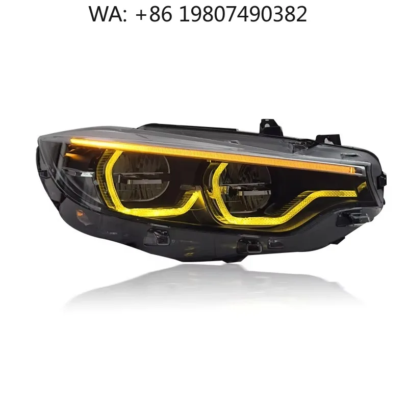 LCI Style Ikon LED Headlight, Yellow White DRL, High Low Beam Fog Lamp, Integrated Turn Signal Auto Lighting Parts