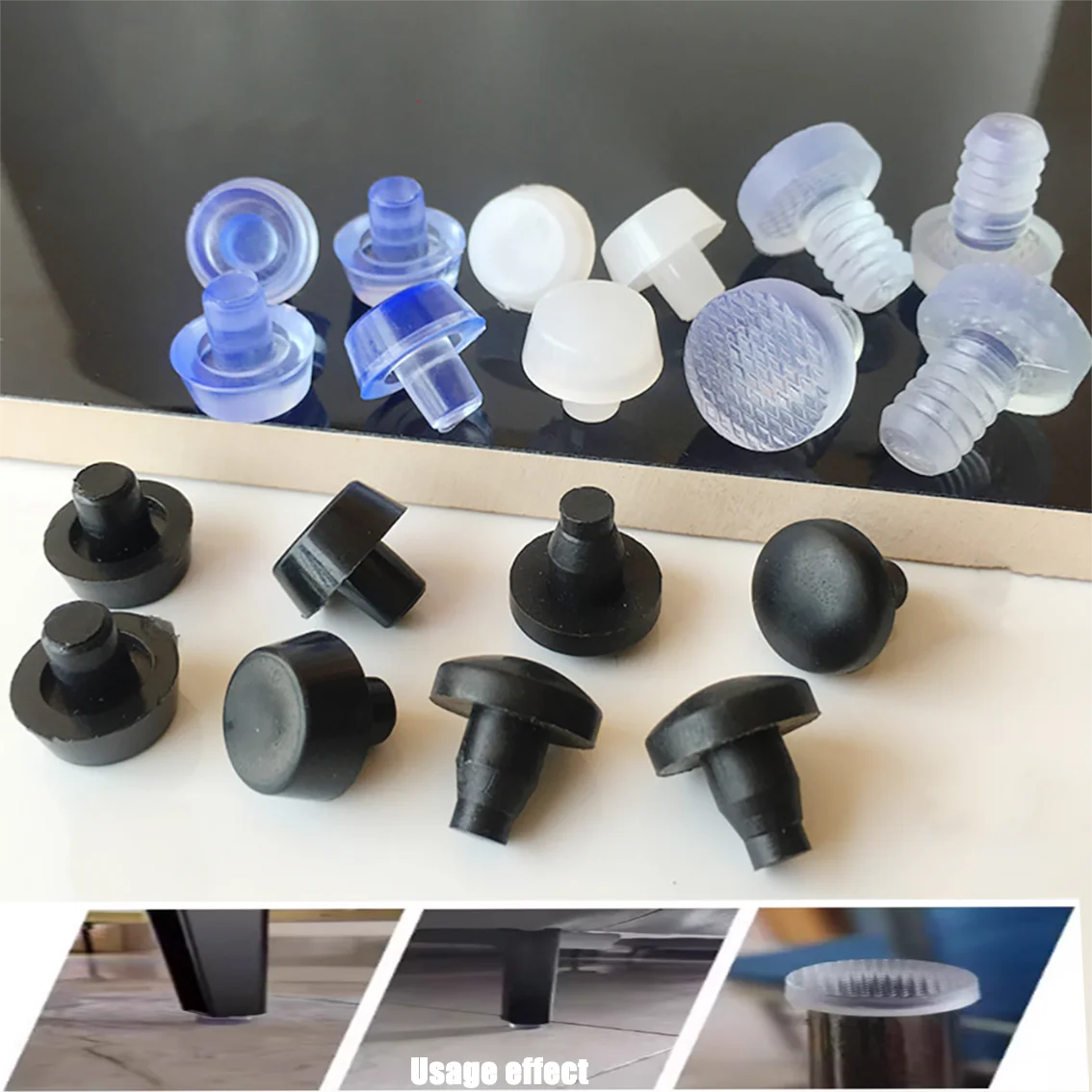 10/20Pcs PVC Rubber Embedded Furniture Bumper Table Chair Leg Feet Bottom Glide Slide Pad Floor Protector Shockproof Noise Kille