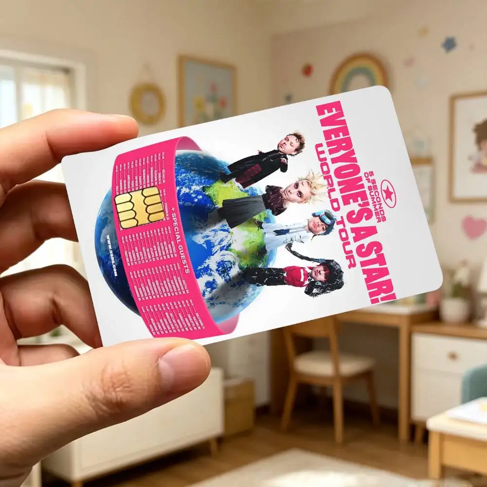 Band 5 Seconds of S-Summer 50s Credit Card HD Stickers Game Card Decal Card Matte Film Skin Small Chip Waterproof Sticker