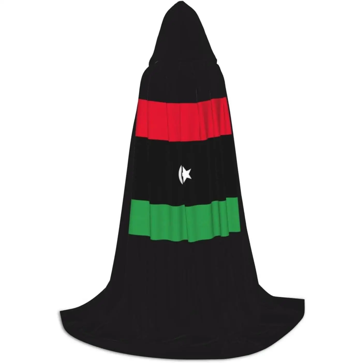 

Flag Print Hooded Cloak For Halloween Wizard Vampire And Grim Reaper Costume keep warm Water Resistant parties dances comic