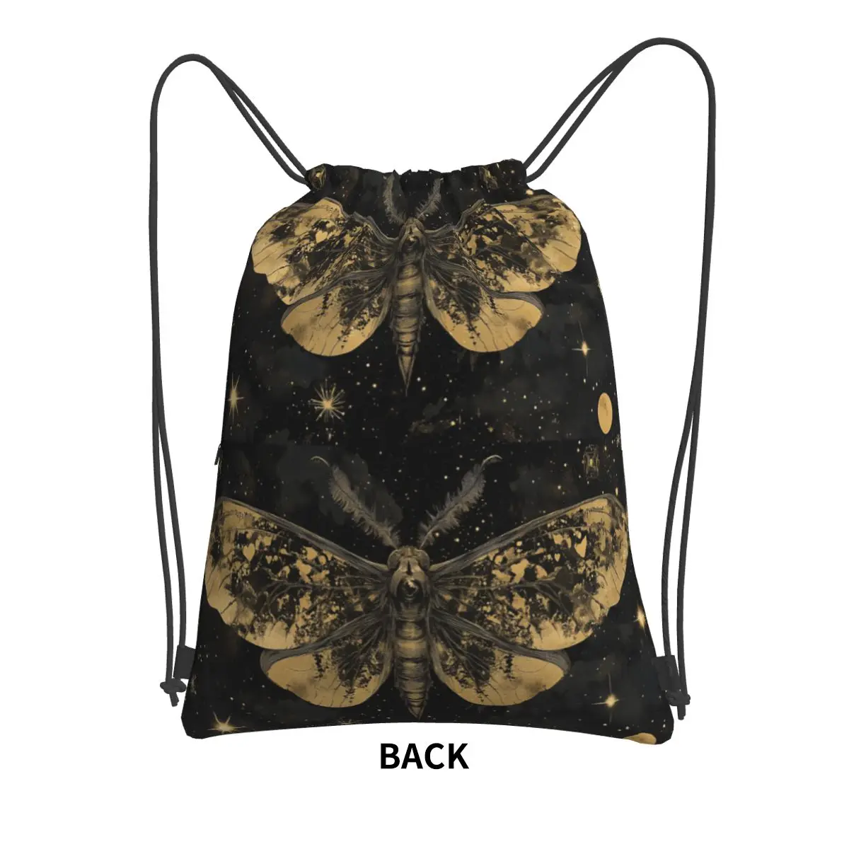 Moth Wings Backpacks Casual Drawstring Bags Sports Bag Book Bags for Travel School