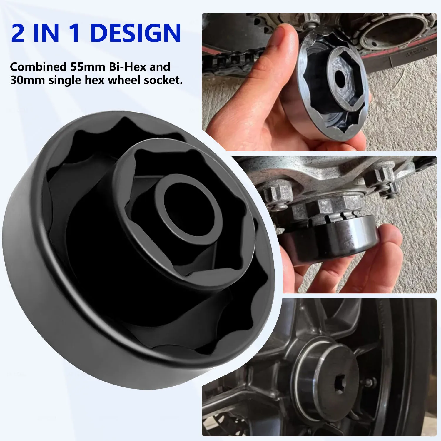 Motorcycle Axle Tool Kit Front and Rear Aluminum Nut for Ducati 1098, 1198, Multiroad 1200, Panigali 1199, 30mm, 55mm