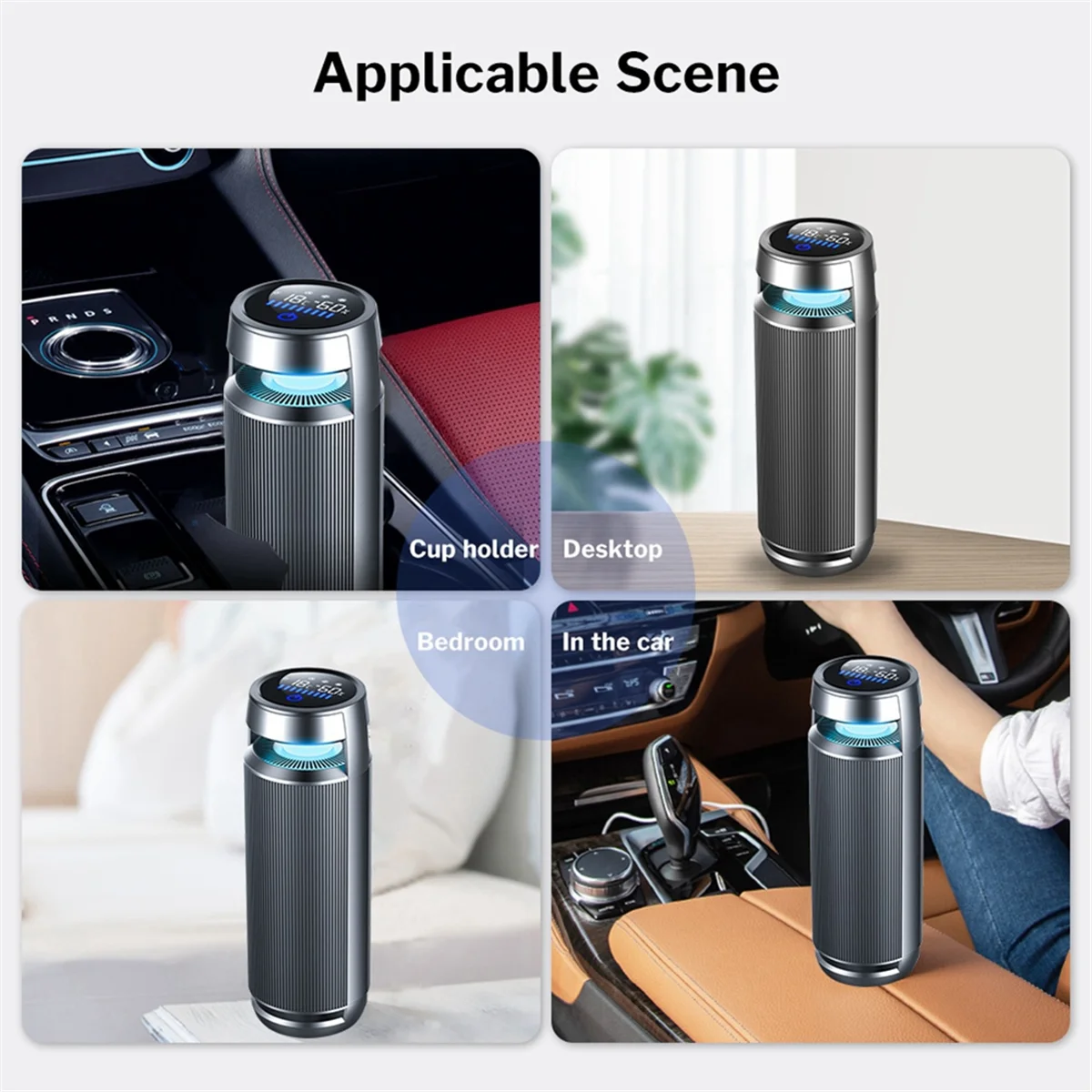 Car Air Purifier with TRUE HEPA Filter for 12V Automotive Clean Ionic Remove Odors