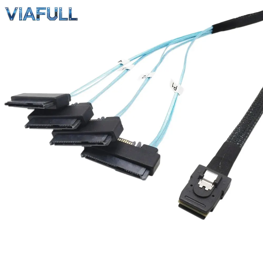 SFF-8087 to SFF-8482 Breakout Cable, Mini SAS 36P to SAS 29+15P, 0.5M 1M, for SAS/SATA Hard Drive Backplane