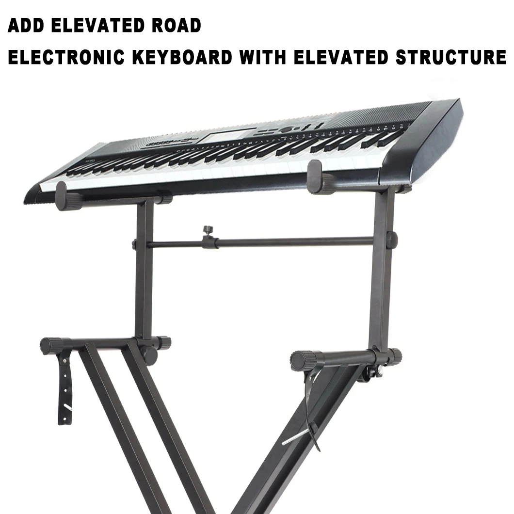 1-teiliger zweistufiger Tastaturständer, Verlängerungsadapter für Tastaturstützen mit einstellbarer Breite, universeller Eisen-Verlängerungsständer