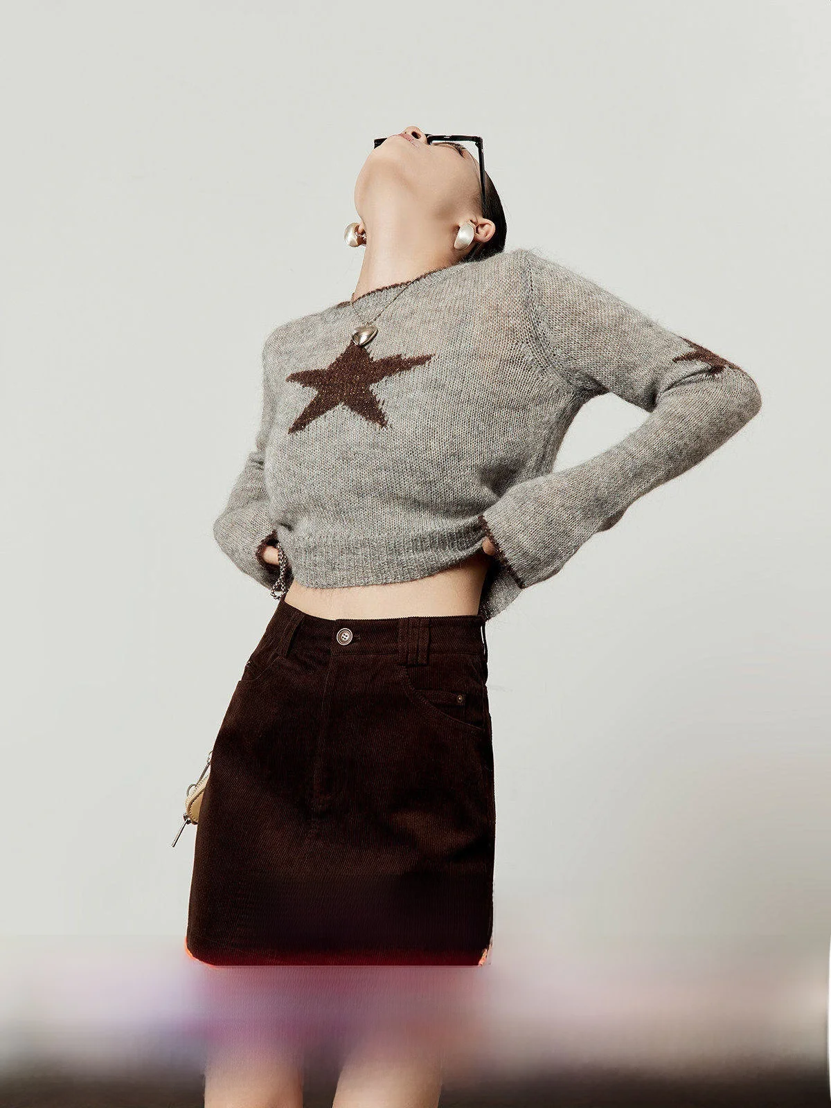 

Вязаный свитер женский, модный, с длинным рукавом, круглым вырезом, в стиле колор-блок, осенняя новинка, для повседневной носки, свободного кроя.