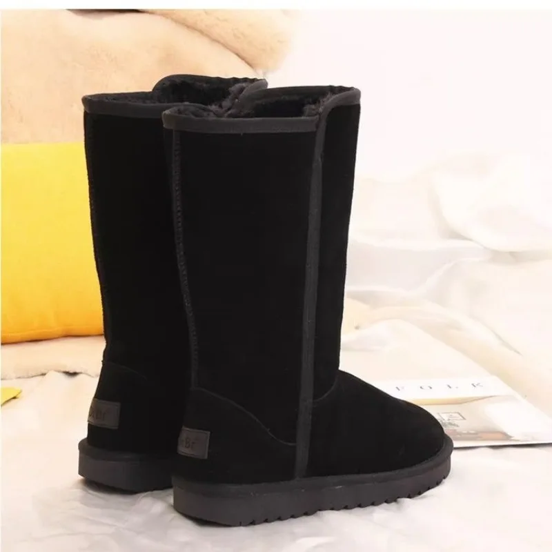 Women Shoe Classic Ladies Girl Winter Snow Boots 2024 Waterproof Warm Genuine Leather Fur Australia Plus Velvet Knee High