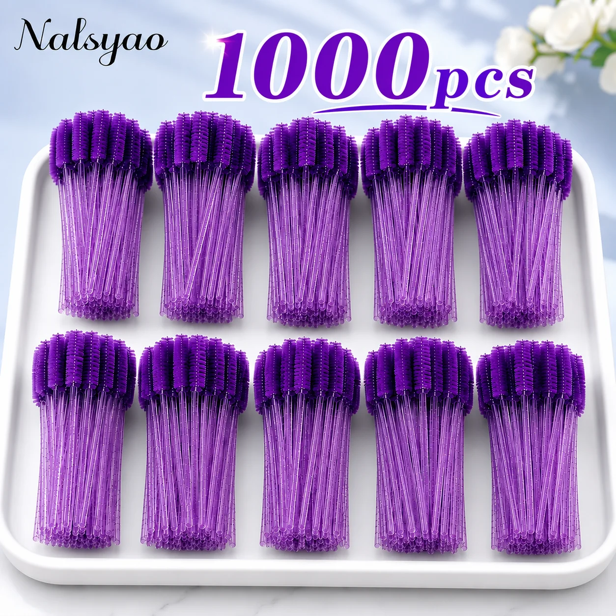 500/1000pcs Eyelash Brush Applicator Wholesale Lash Mascara Wands Brushes for Eyebrow Spoolies Tools