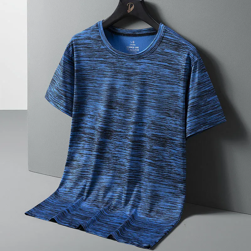 

Новая летняя спортивная мужская футболка из ледяного шелка с коротким рукавом, мужской быстросохнущий топ, мужская футболка для фитнеса, йоги