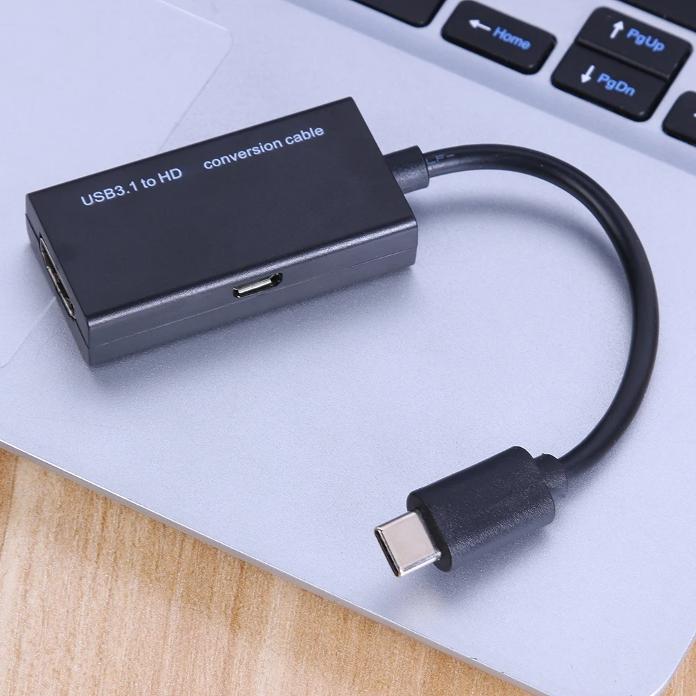 USB Tipo C para HDTV Adaptador, Macho para HD Display Converter Cabo, MHL, Telefone Android, Tablet, 3.1