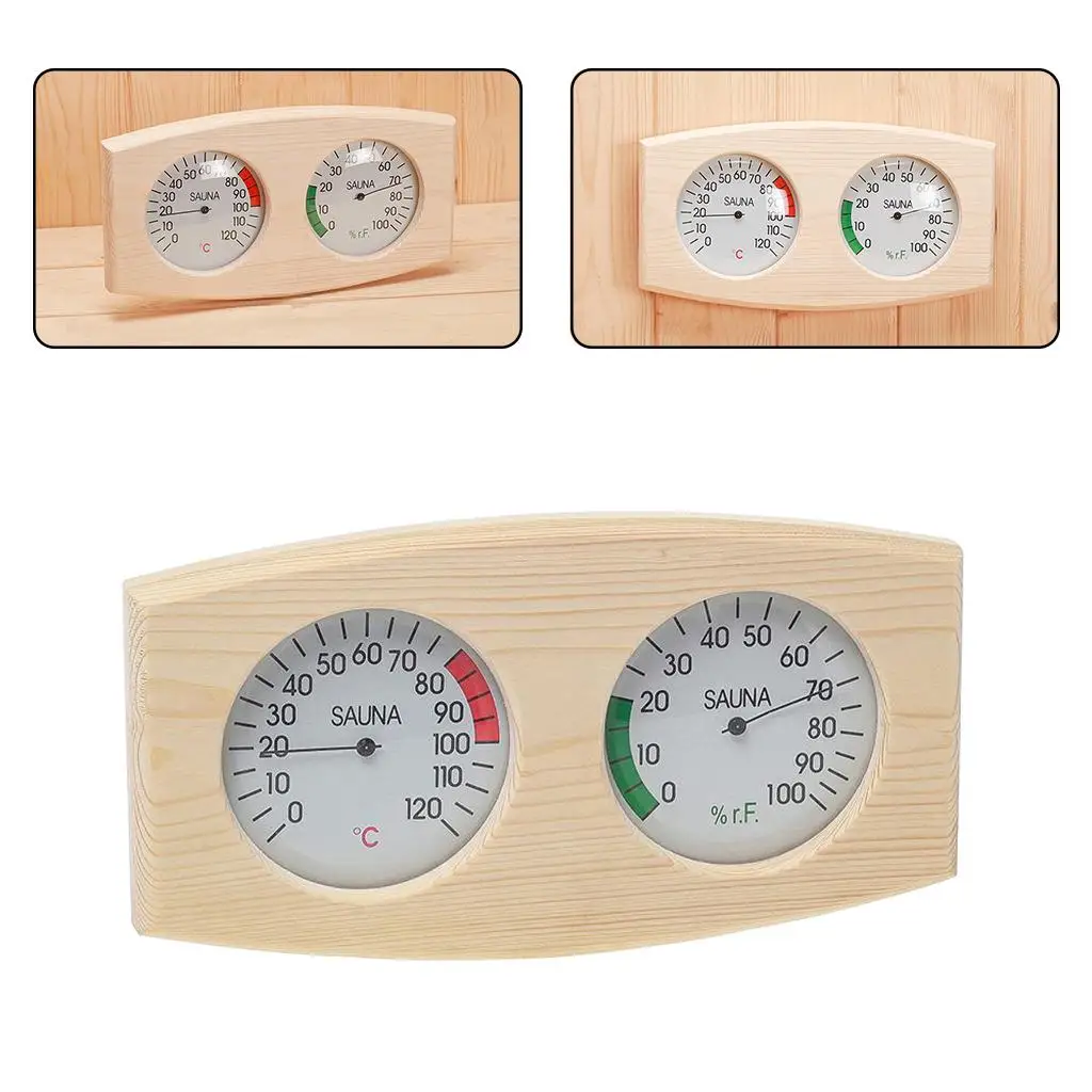 Wood Grain Sauna Thermometer Hygrometer Sauna Room Household Accessories