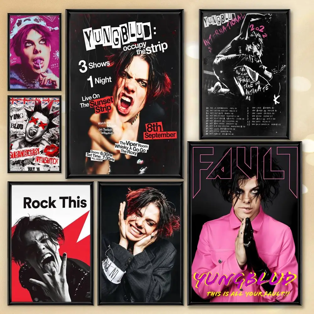 Y-Yungblud Warm Visual Bedroom Poster Easy DIY Setup Calm Living Vibe Soft Aesthetic Decor Hack for Singer Fans