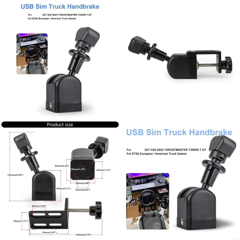 

Plug Play USB Handbrake for Truck Simulator High Response Metal Racing Accessory H9EE