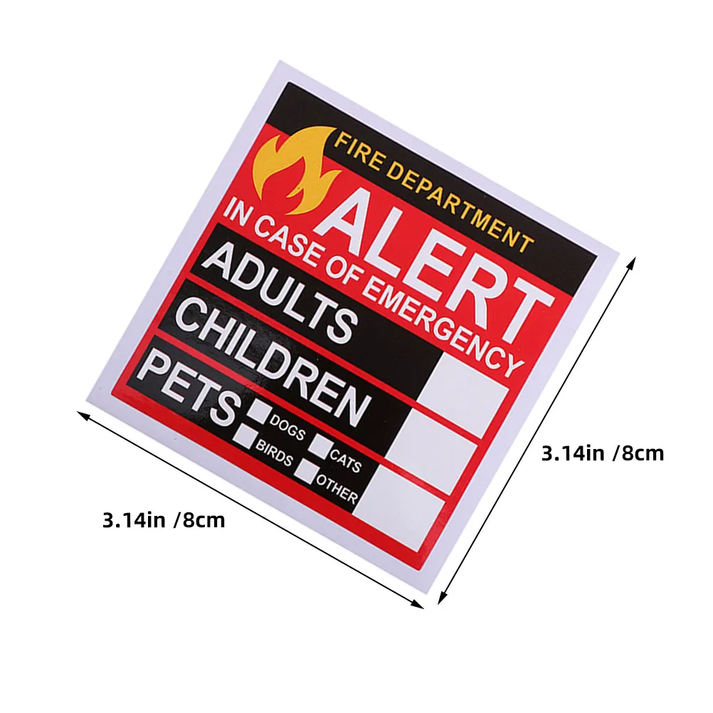 24Pcs Self Adhesive Labels For Home Fire Safety Firefighter Emergency Alert People Pet Finder Stickers High Adhesion