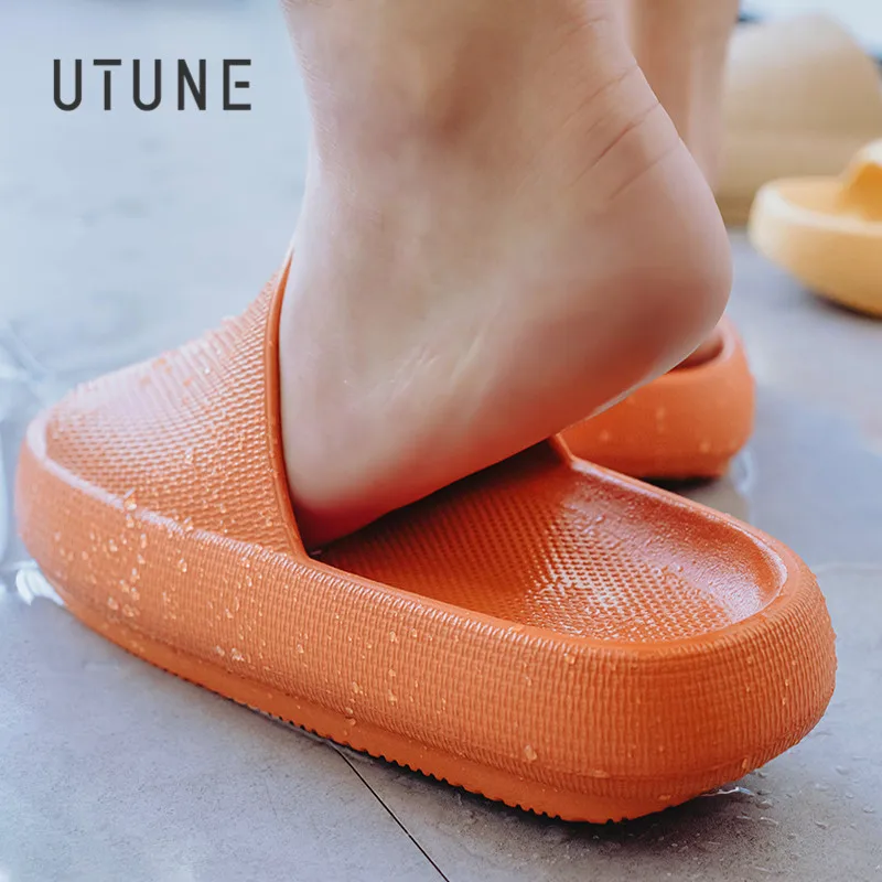 UTUNE EVA slippers For Women Thick Bottom platform shoes Bathroom Anti-slip waterproof Sandals Man Indoor Slipper For home