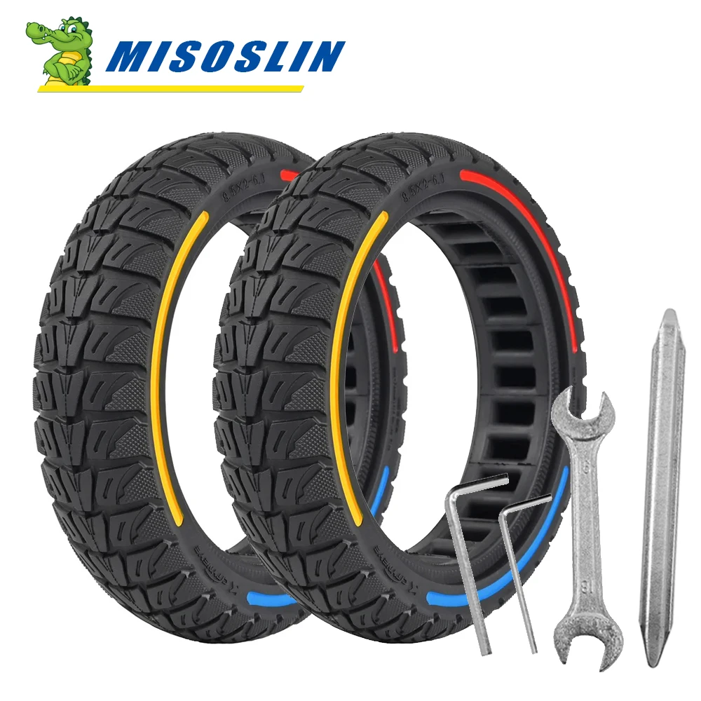 8.5 Inches Damping Durable Wheel 8.5x2-6.1 Honeycomb Solid Tire Colorful for Xiaomi M365 PRO PRO2 1S List Electric Scooter Tyre