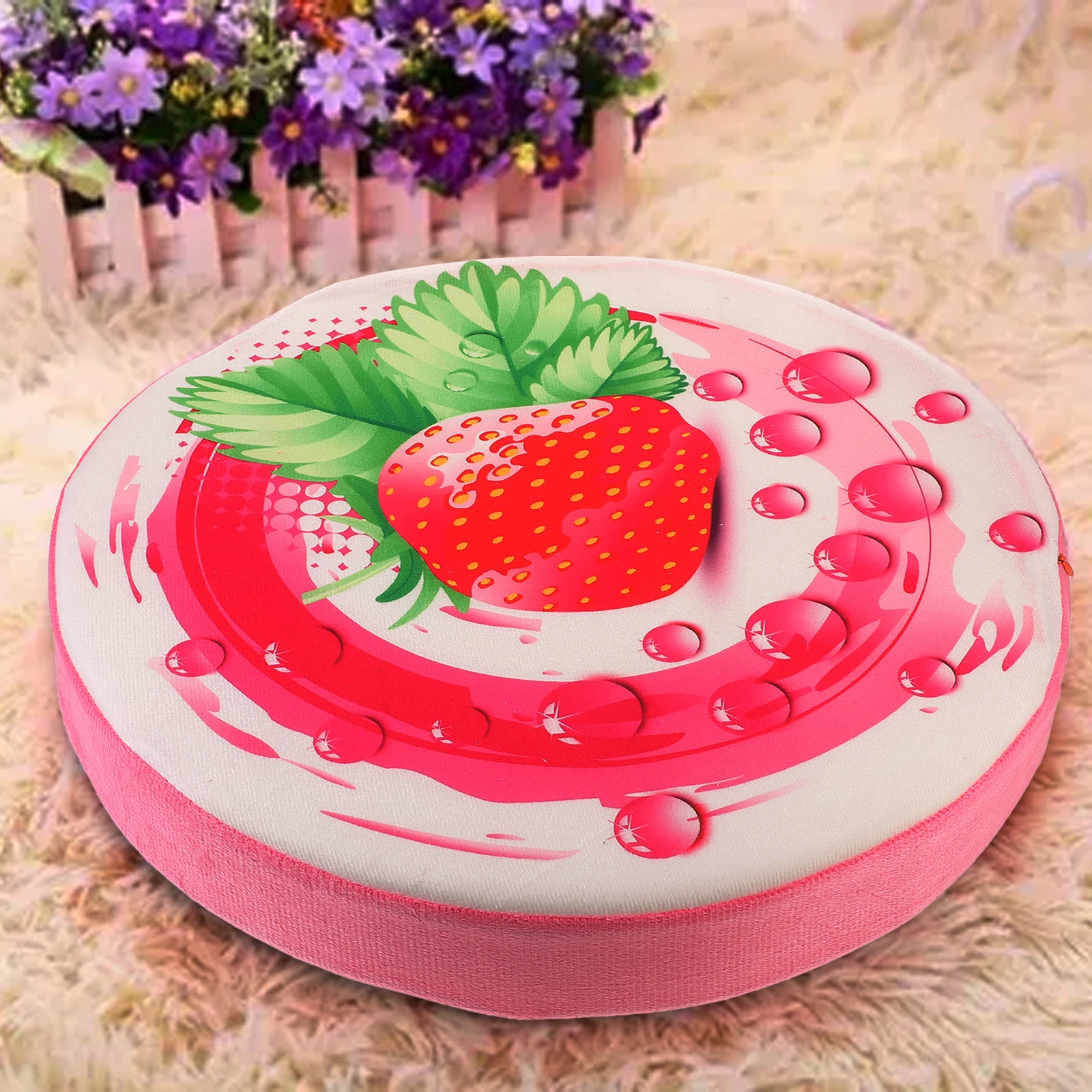 

Strawberry Seat 33Cm Fruit Shape Pillow Sofa Chair Outdoor Strawberry Cushion Indoor Decor Soft Polyester Fiber Fill