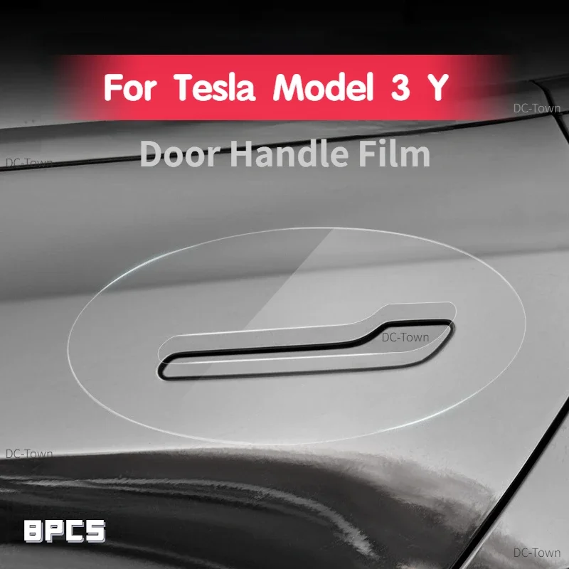 Voor Tesla Model 3 Y Deurklink Film Tpu Transparante Deurklink Krasbeschermer Omgekeerde Deurklink Verf Beschermende Film