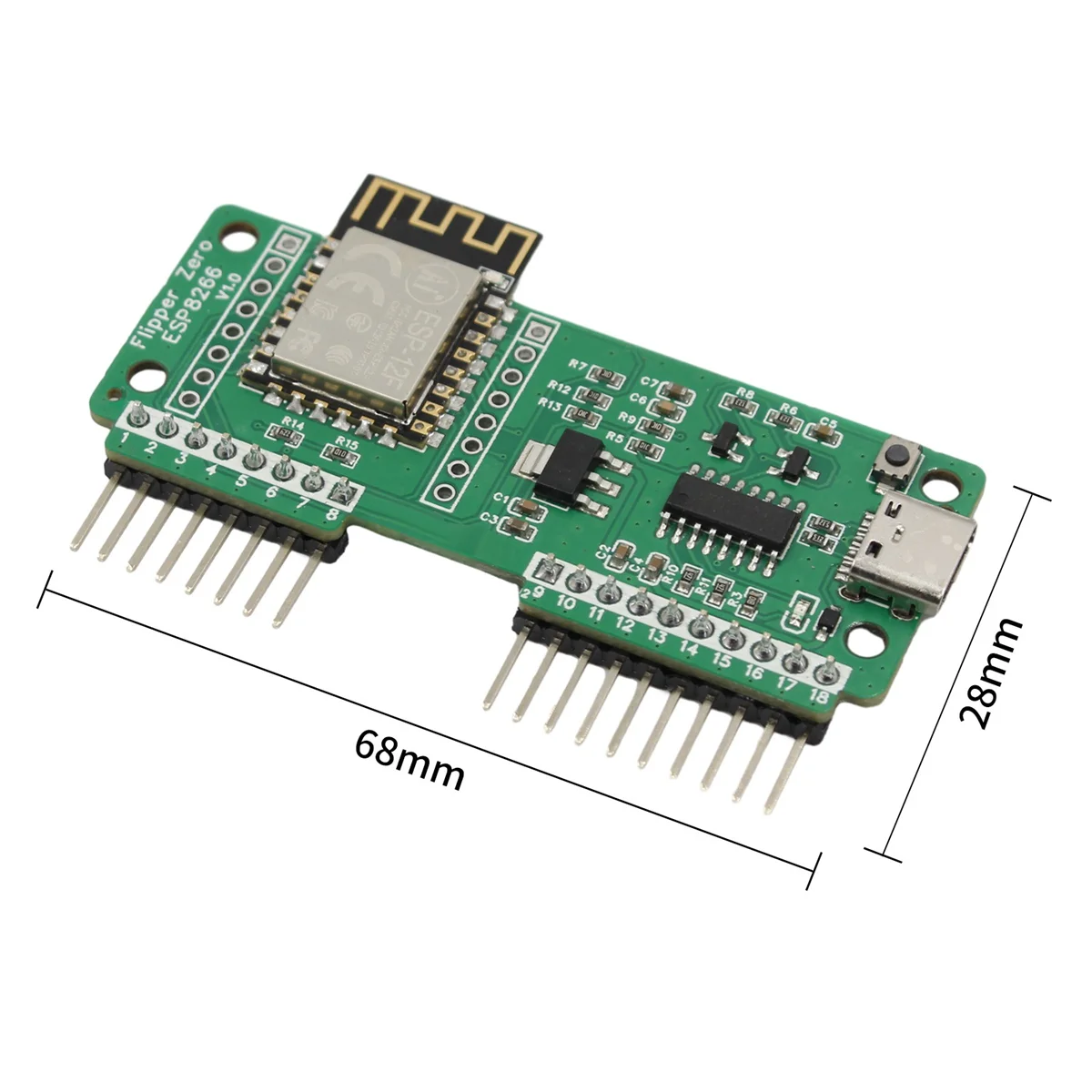 لوحة تطوير وحدة واي فاي للزعنفة صفر ، ESP8266