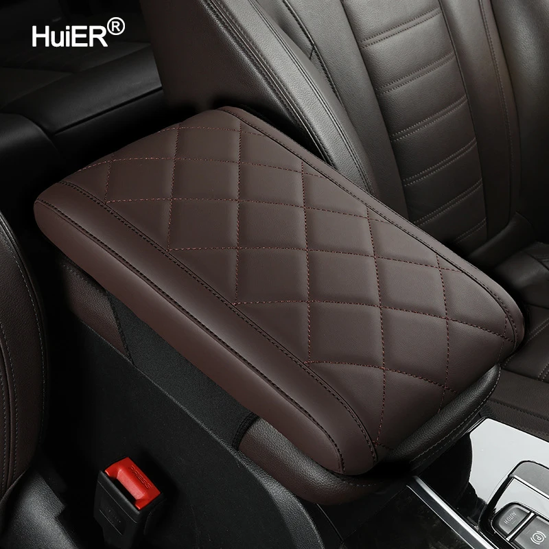 High Leather Armrest Box Mat Cushion Booster Support Heighten Pad Anti-skid Wear-resistant Comfortable Waterproof