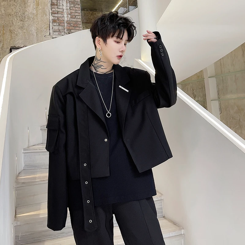 

Мужской костюмный пиджак в стиле кэжуал для весны: модный уличный дизайн, молодежный, популярный, трендовый и стильный топ