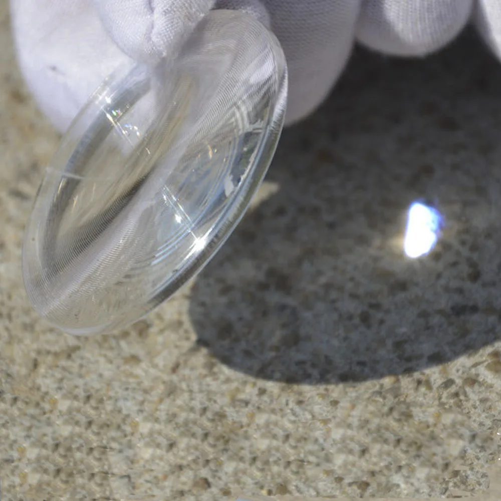 قطر 40 مللي متر عدسة فريسنل مستديرة البعد البؤري 28 مللي متر 40 مللي متر 50 مللي متر 70 مللي متر 80 مللي متر بصري PMMA الخيوط الشمسية عدسة مكثف LED