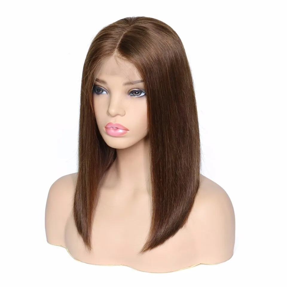 

brown colour 4 lace front long straight EuropeanWig