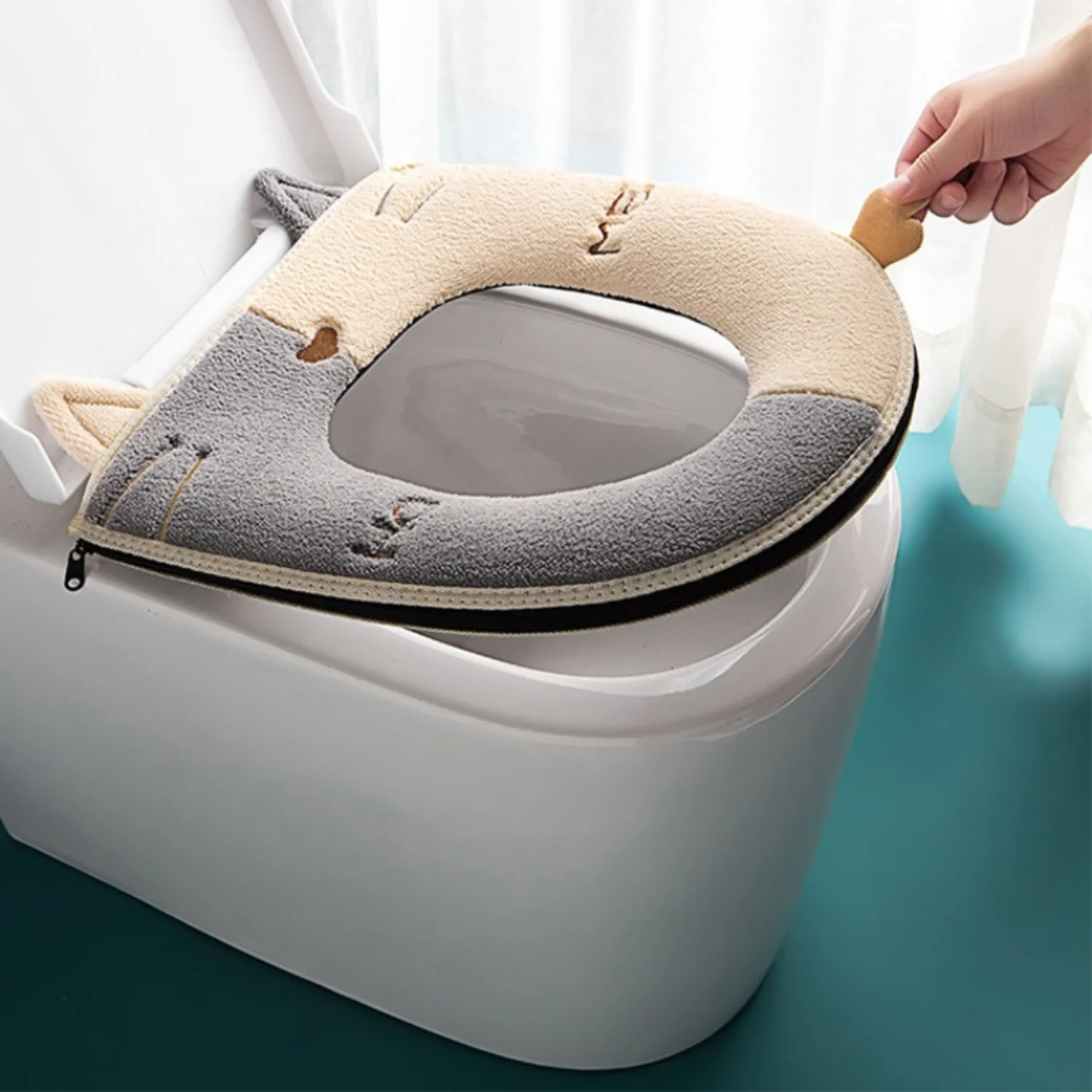 Thickened And Warm Toilet Seat Cushion, Household Toilet Seat Cover, Plush Toilet Seat Cover, Universal Warm Toilet Seat Cushion