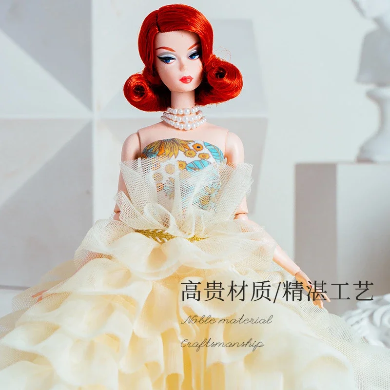 Sunflower dress / yellow flower gown + shoes / 1/6 Doll clothes suit Ornate outfit for 30cm Xinyi Fr2 ST PP BB Doll clothing