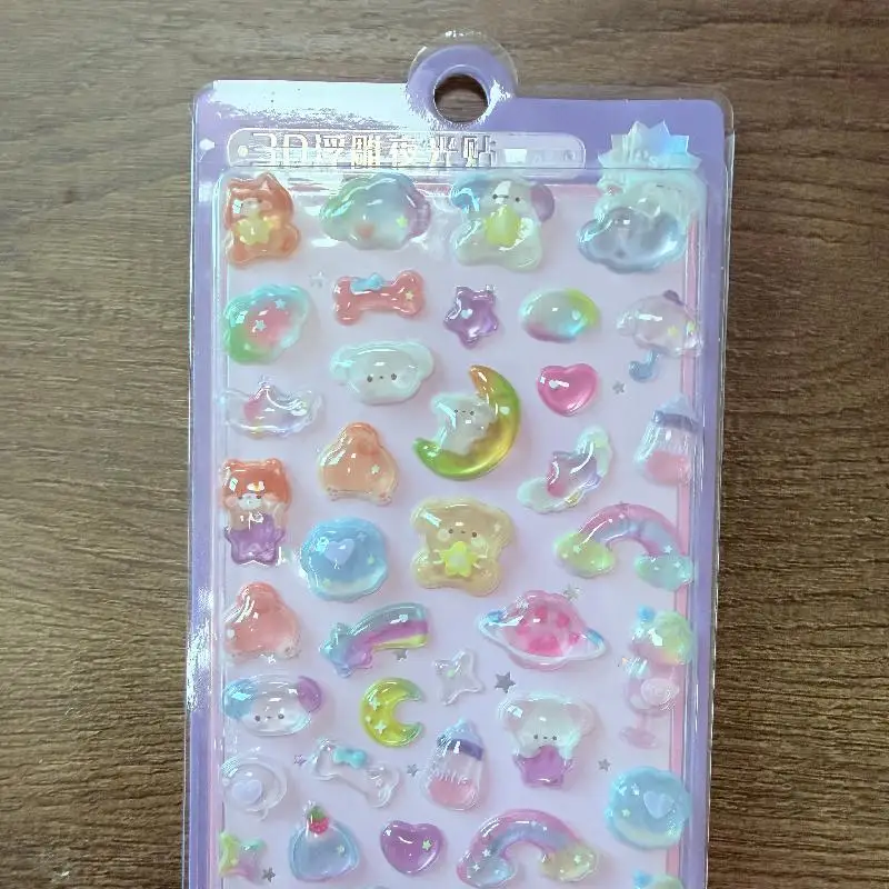 สติกเกอร์สมุดบันทึกการ์ตูน 3 มิติ แบบนูน ลายกระต่ายน่ารัก สไตล์คาวาอี้ สำหรับตกแต่งสมุดภาพ สติกเกอร์เครื่องเขียนน่ารัก อุปกรณ์การเรียนสำหรับนักเรียน